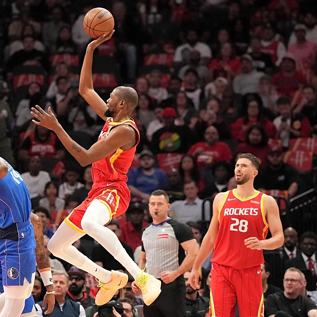 Durant and Smith each score 30 points to power the Rockets past the Mavericks 128-110 in the opener