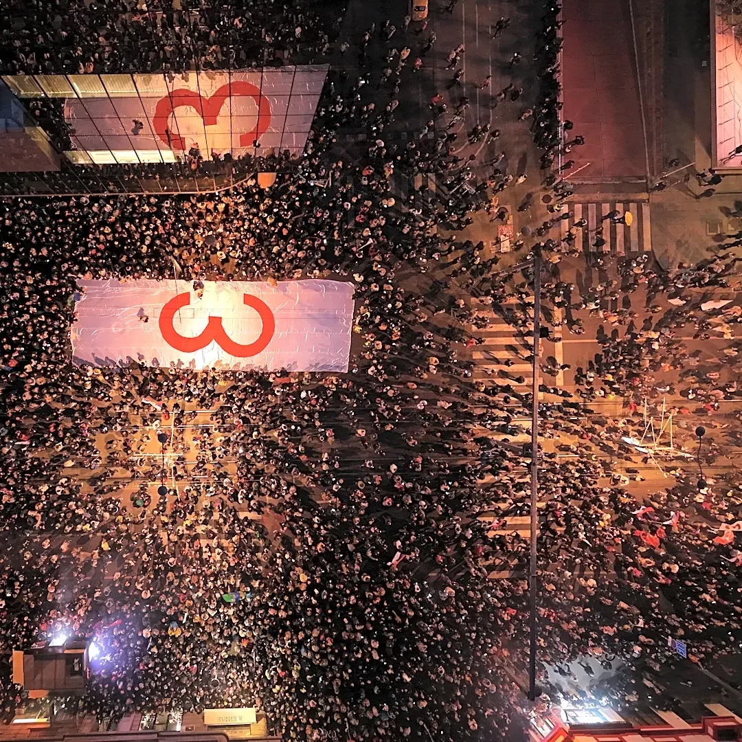 Huge crowds gather at final pre-election rally of Serbia's students