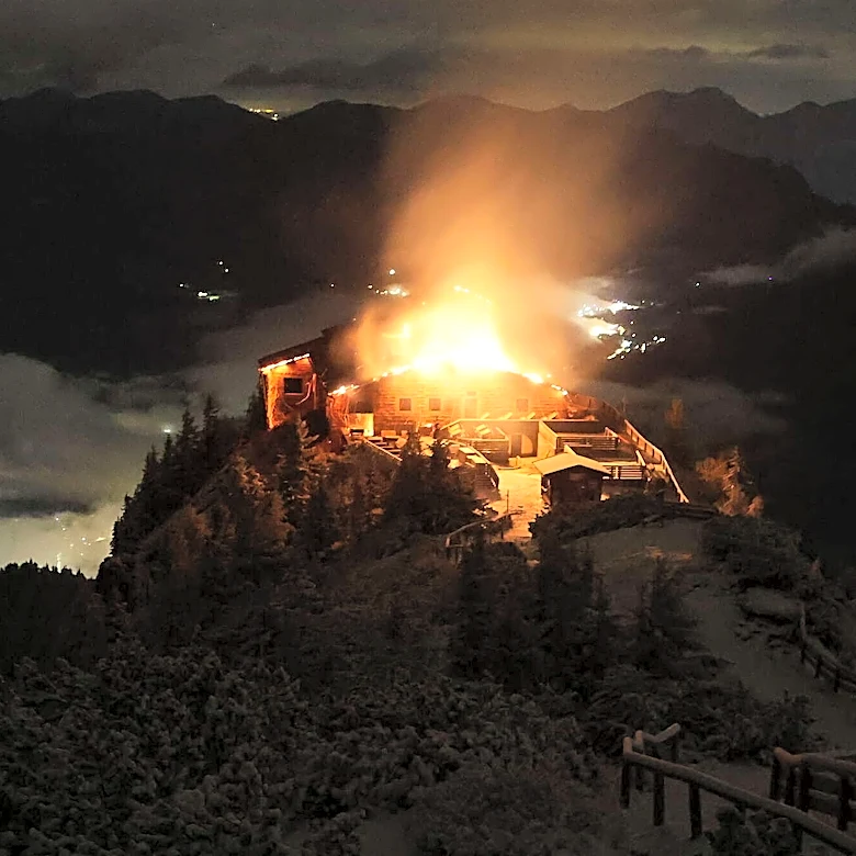 A fire devastates the Eagle's Nest retreat built for Hitler in Germany. A suspect is detained
