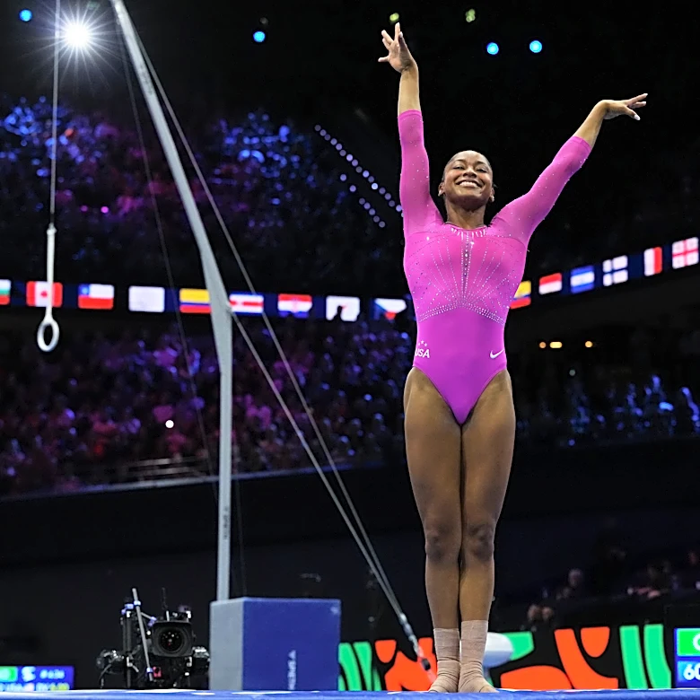 Newly minted all-around champ Skye Blakely adds two more medals at world gymnastics championships
