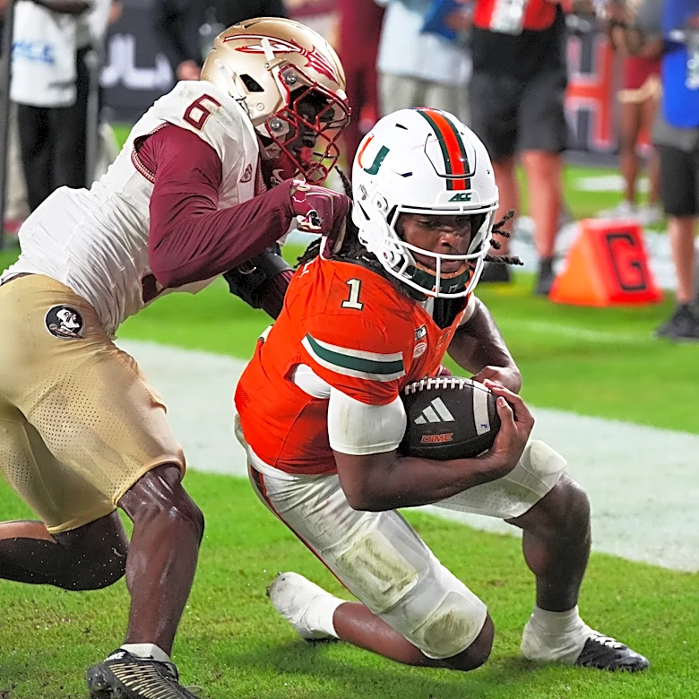 WR Malachi Toney, in only 23 games, goes over 2,000-yard career mark for No. 1 Miami