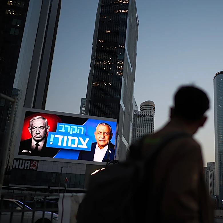 Israelis hold final rally against Netanyahu before election, and other Mideast news