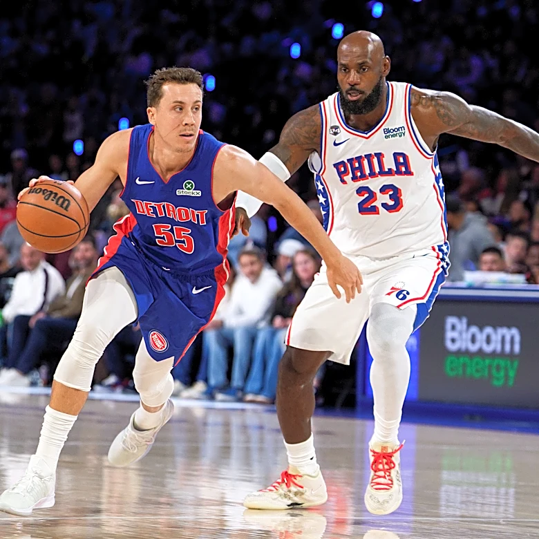Cunningham scores 26, Collins has double-double in Detroit's 106-93 win over LeBron, 76ers