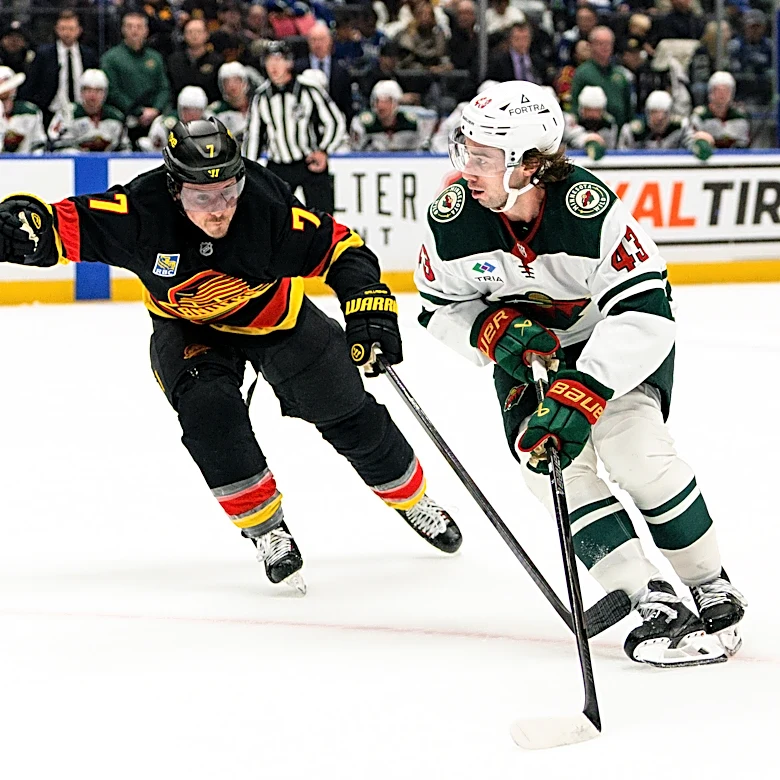 Quinn Hughes has a goal and an assist in his Vancouver return in Wild's 4-2 victory