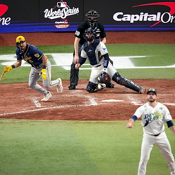 Brewers rout the Rays 10-1 to move within a win of their first World Series title