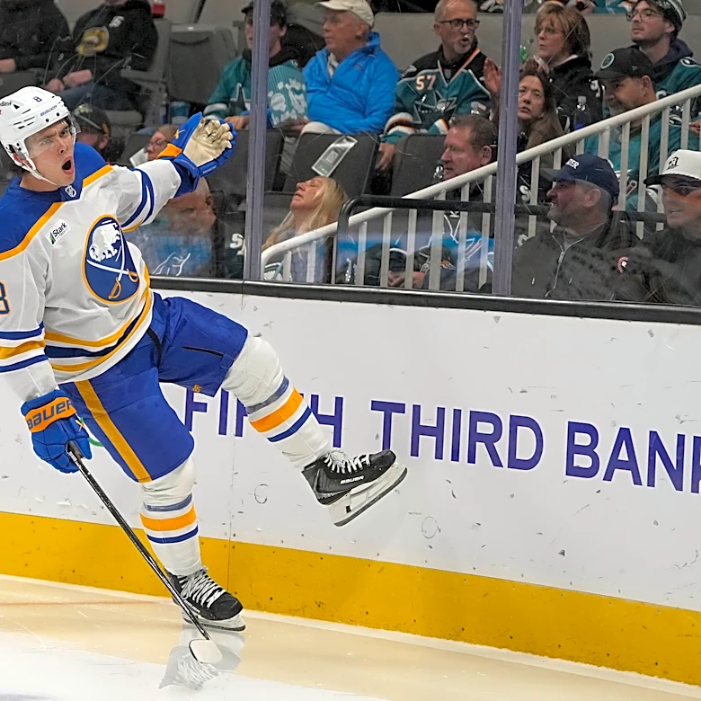 Colten Ellis makes 23 saves to lead the Sabres past the Sharks 2-0