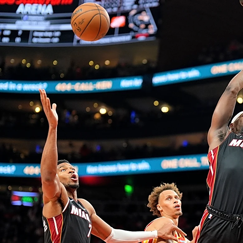 Giannis Antetokounmpo has 24 points, 18 rebounds as the Heat beat the Hawks 129-117 for first win