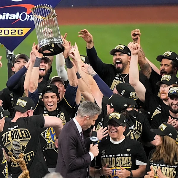 Yelich pays tribute to Uecker after finally leading Brewers to their first World Series title