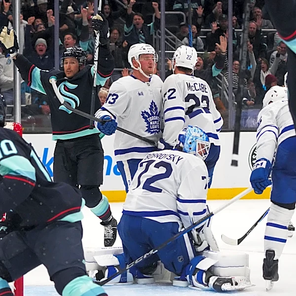 Kraken outlast Maple Leafs 5-4 to spoil No. 1 overall pick Gavin McKenna’s big game
