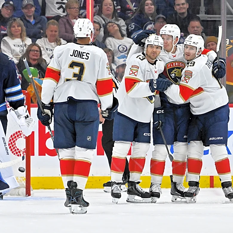 Anton Lundell scores 3 goals, Seth Jones caps record month and Panthers beat reeling Jets 5-2