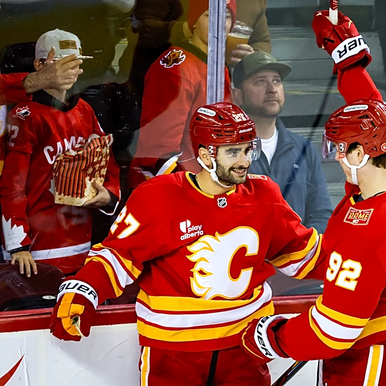 Flames beat Kraken 6-2 behind career-best 4 points from Matt Coronato