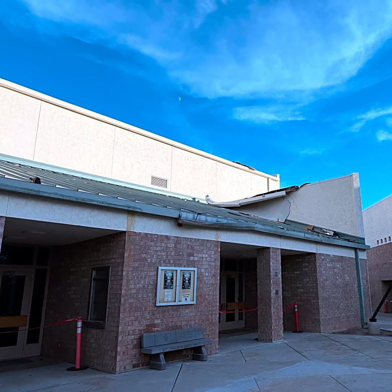 Monsoon storm damages roof at Marcos de Niza High School