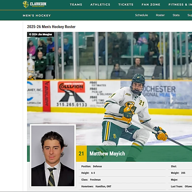 Matthew Mayich, Arizona State hockey player, in hospital after collapse
