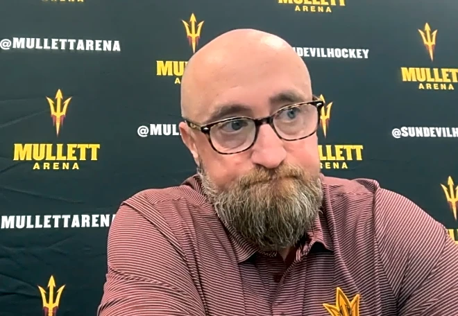 ASU hockey coach avoids questions on player collapsing after workout