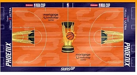 What's different about Phoenix Suns NBA Cup home court design?