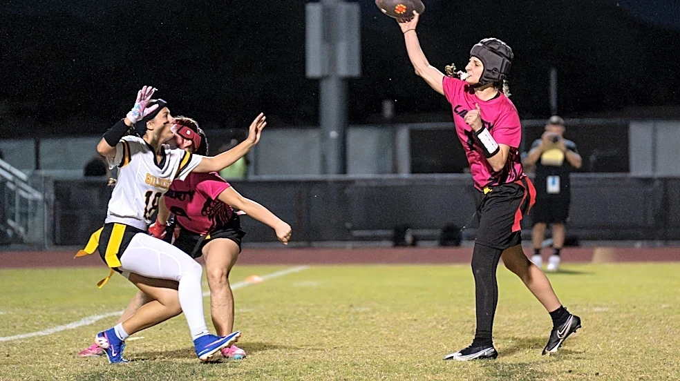 Liberty flag football downs Gilbert in QB Marlie Phillips' debut