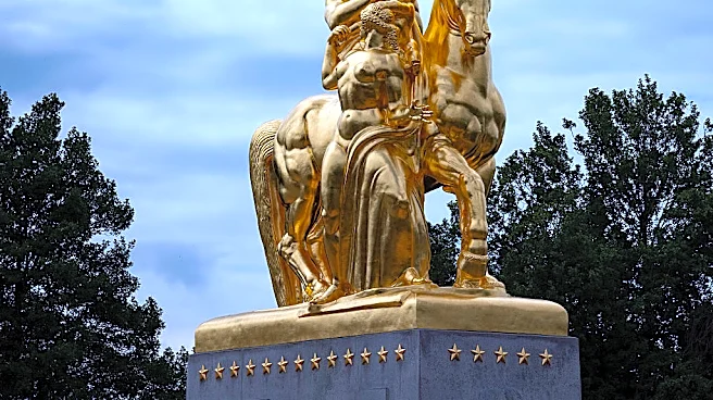 Trump Unveils Re-gilded ‘Arts of War’ Horse Statues Near Lincoln Memorial
