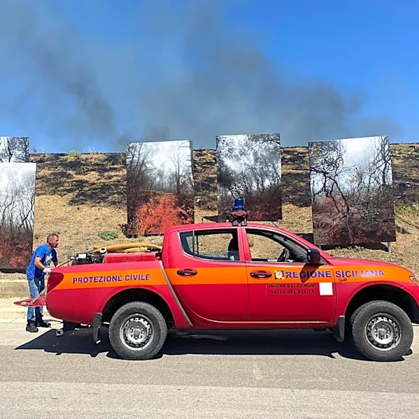 Photography Exhibit on Wildfires Nearly Engulfed by Real Wildfire in Sicily
