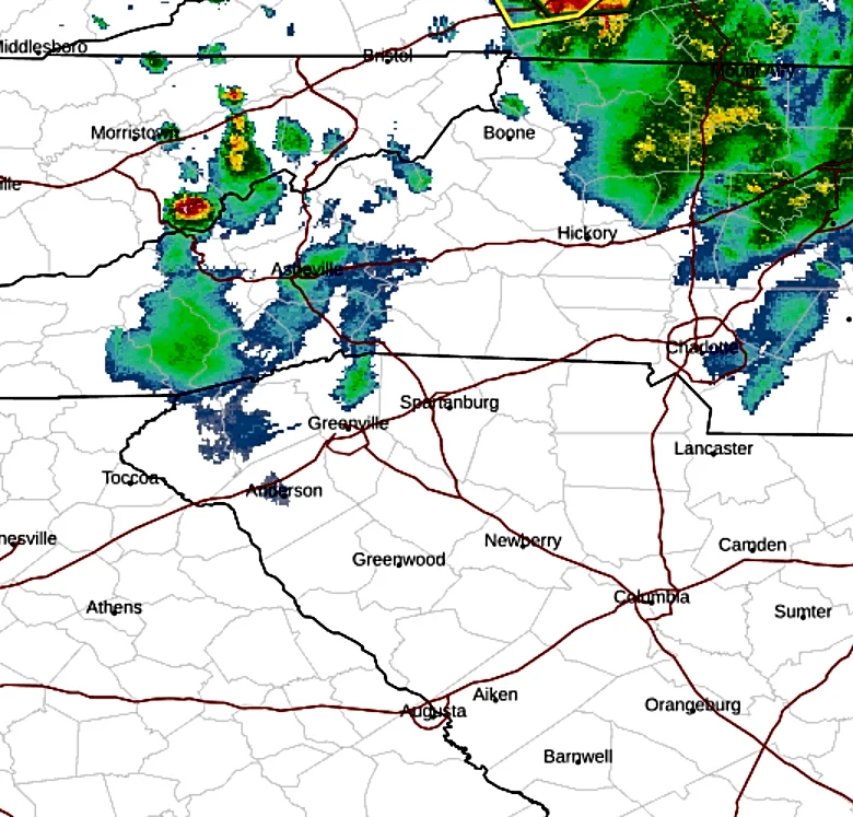Severe storms expected in Western NC today, July 27. Latest forecast