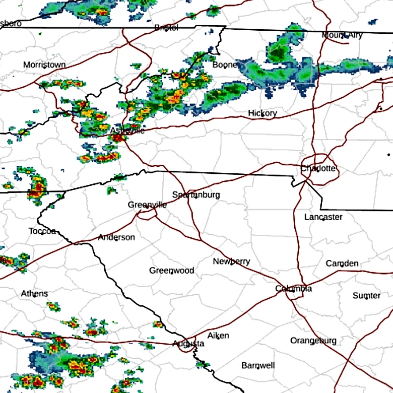 Thunderstorm warning issued in Western NC with rainy weekend on the way
