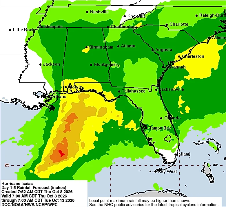 Track Hurricane Isaias in the Gulf, potential North Carolina impacts