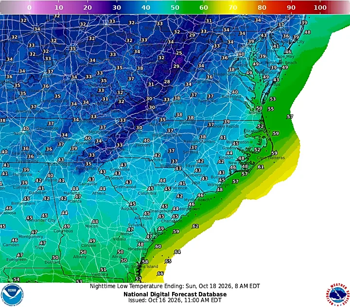 Western NC expected to see first frost of fall season this weekend