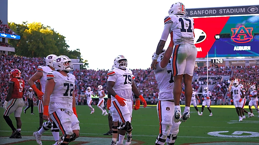 Who saw the field the most in Auburn's win over Georgia on Saturday?