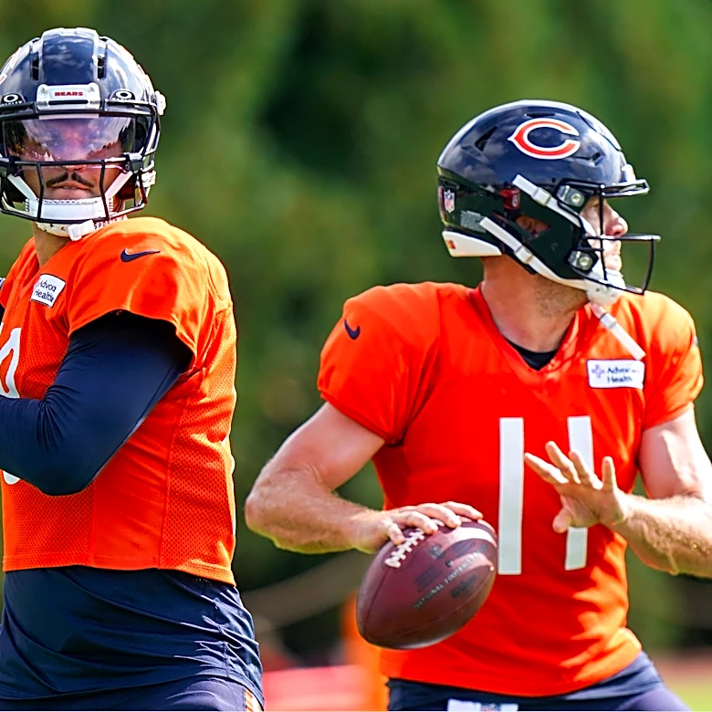 Dexter Lawrence reacts to Bears QB Caleb Williams after joint practice