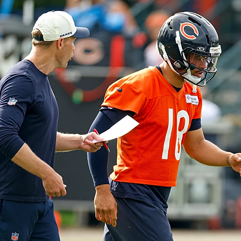 Ben Johnson on continued tough coaching of Bears QB Caleb Williams