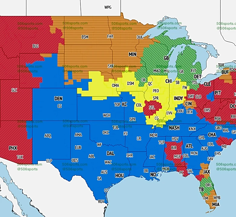 TV broadcast map for Bears vs. Jets in Week 4