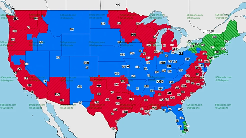 TV maps for Week 6 of 2026 NFL games