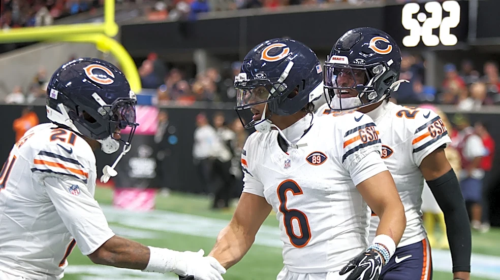 Ben Johnson reacts to Bears CB Kyler Gordon's career day vs. Falcons