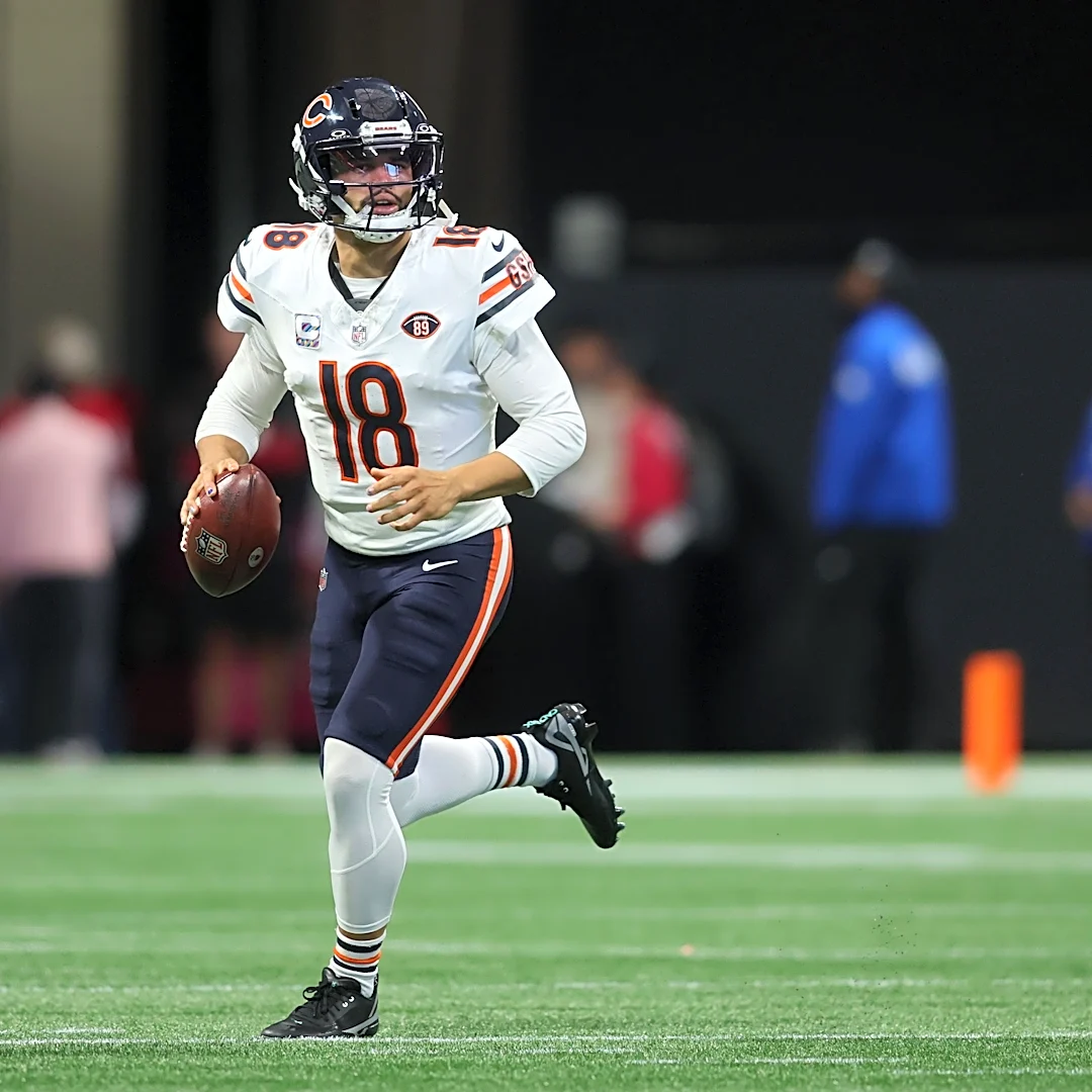 Bears OC Press Taylor reacts to QB Caleb Williams' return vs Falcons