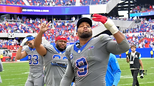 Josh Allen, Bills celebrate walking off field after Chargers win at Highmark Stadium