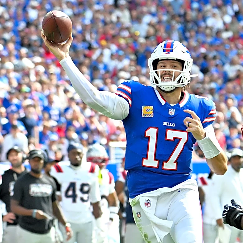Bills' Joe Brady backs Josh Allen after late mistake vs. Patriots