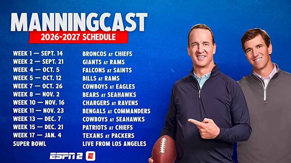 Monday Night Football schedule: Is there a 'ManningCast' tonight?