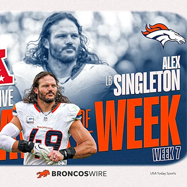 Broncos tackling machine Alex Singleton named AFC Defensive Player of the Week