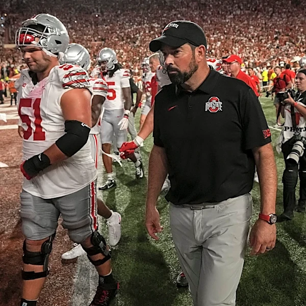 Ohio State coach Ryan Day reacts to the Texas loss Saturday night