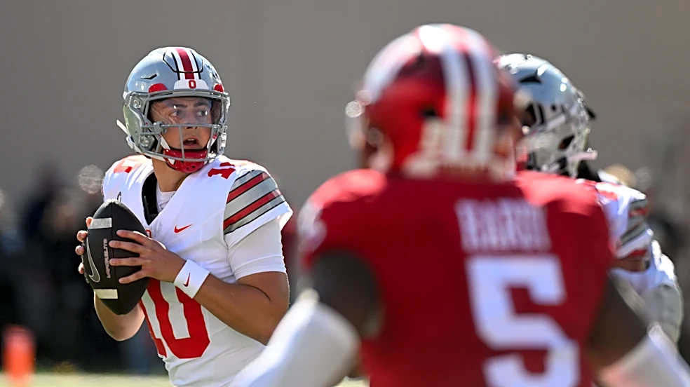Ohio State QB Julian Sayin exits Indiana game with apparent injury