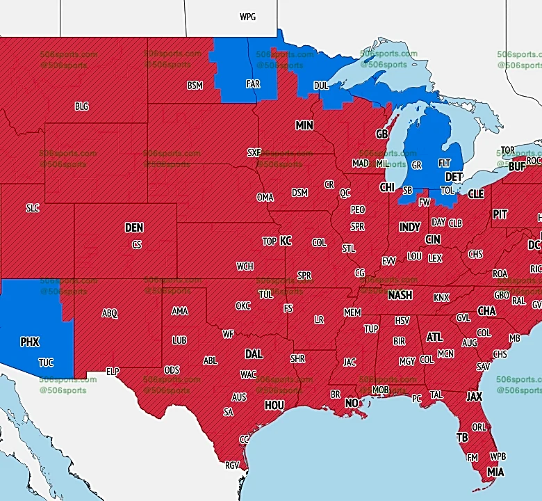 Lions vs. Cardinals Week 5 TV coverage map