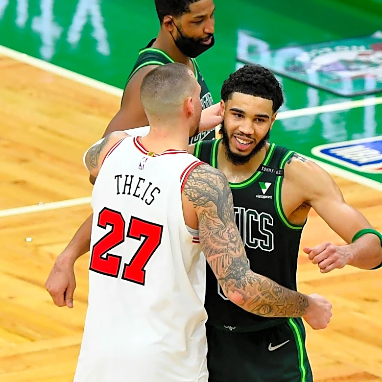 Jayson Tatum connects with new and old Celtics at annual foundation golf tournament
