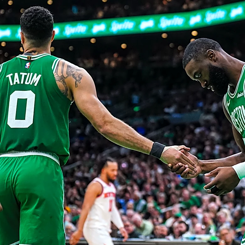 Jayson Tatum reacts to former Boston Celtics teammate Jaylen Brown 'no cap' comment