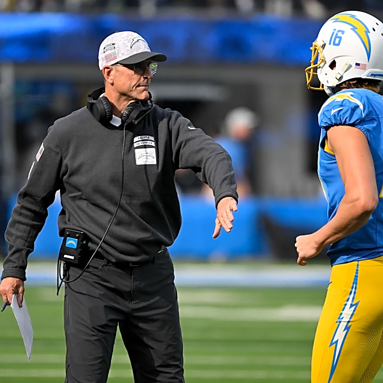 Chargers' Jim Harbaugh, Joe Hortiz explains JK Scott's roster strategy