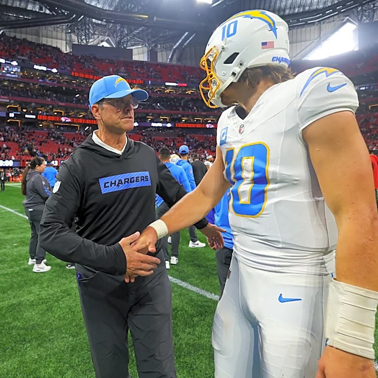 Are Chargers' Jim Harbaugh and Justin Herbert a top 5 HC-QB duo?