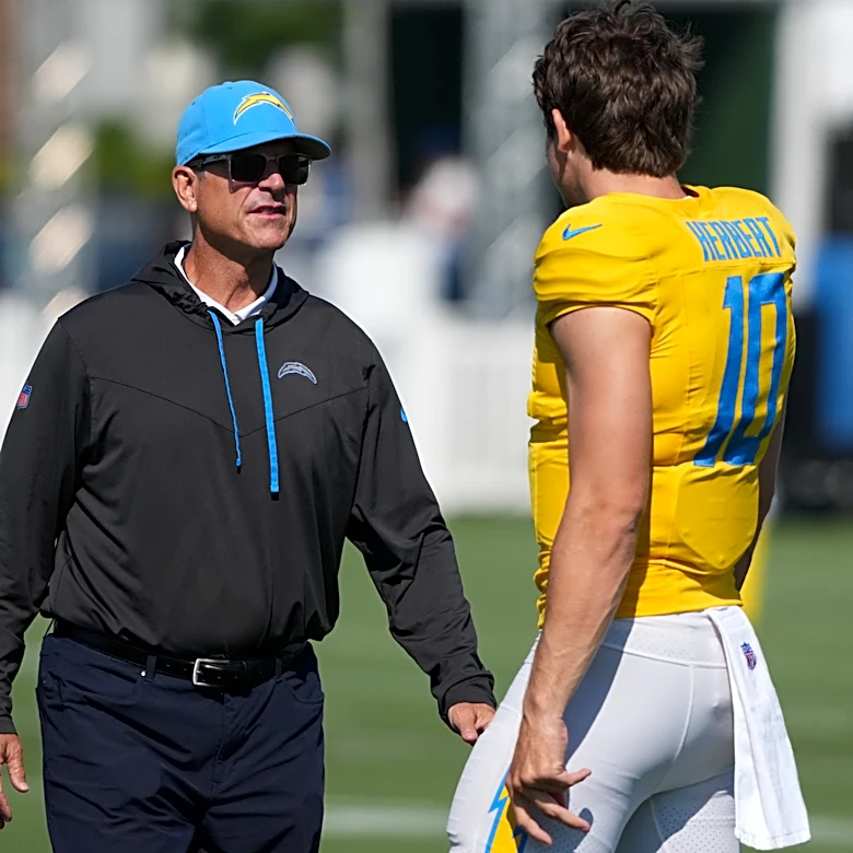 Chargers’ Jim Harbaugh sends stern message to Justin Herbert amid struggles