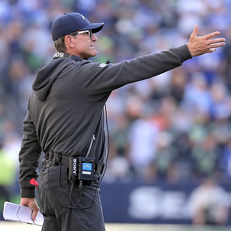Chargers' Jim Harbaugh sends message after falling to 0-4
