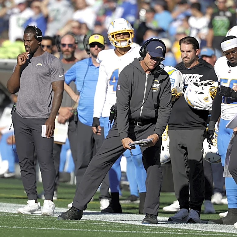 Jim Harbaugh reaches unwanted career first amid Chargers' struggles
