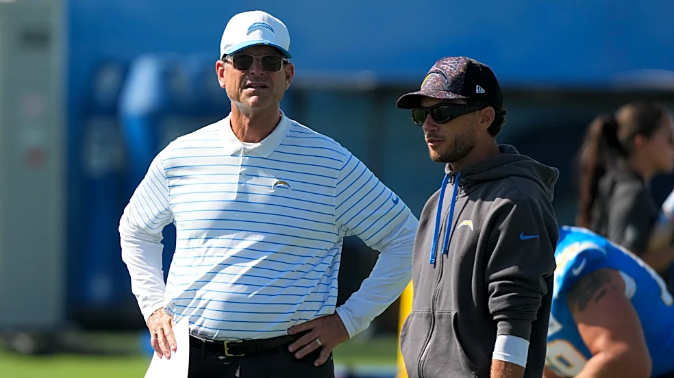 Chargers' Jim Harbaugh gives telling update on Mike McDaniel's job status