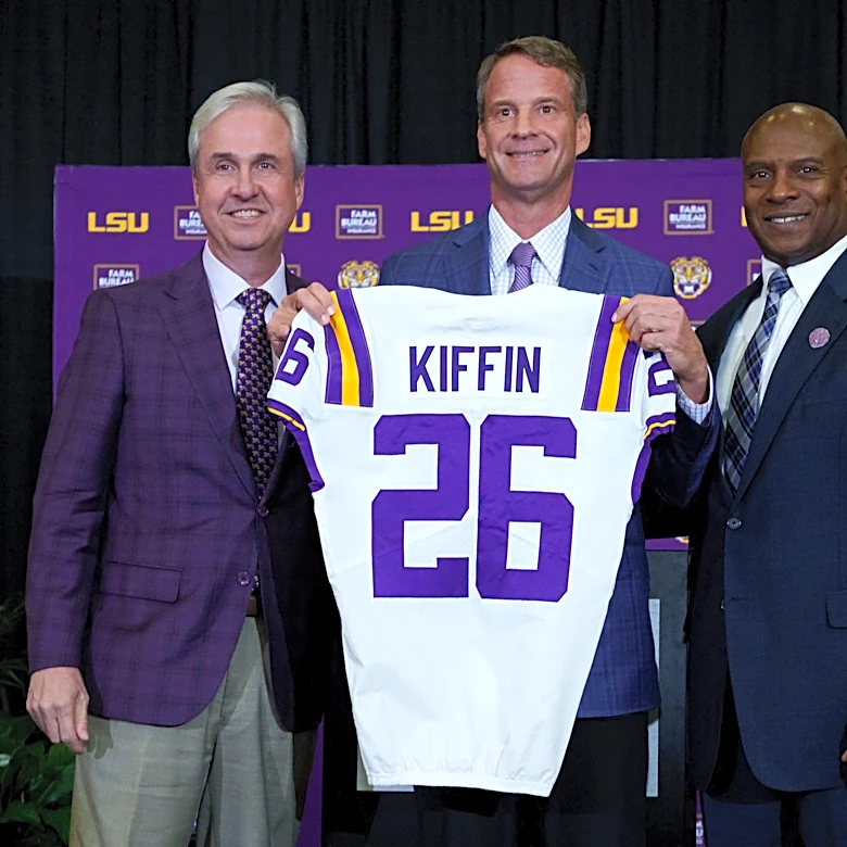 Lane Kiffin discusses a former Chiefs DB showing support for LSU