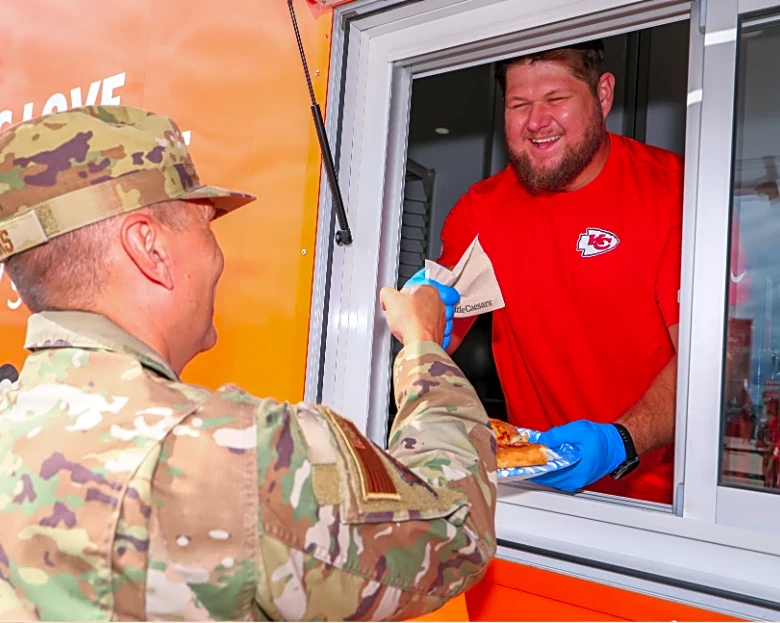 Creed Humphrey teams with Little Caesars to serve military families